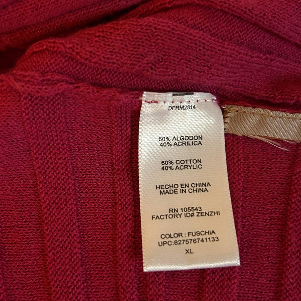 Daisy Fuentes Raspberry Cardigan Sweater - Picture 3 of 5